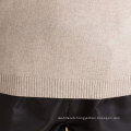 Cream Color Round Neck Short Style Ladies Handmade Knit Wool Sweater Patterns